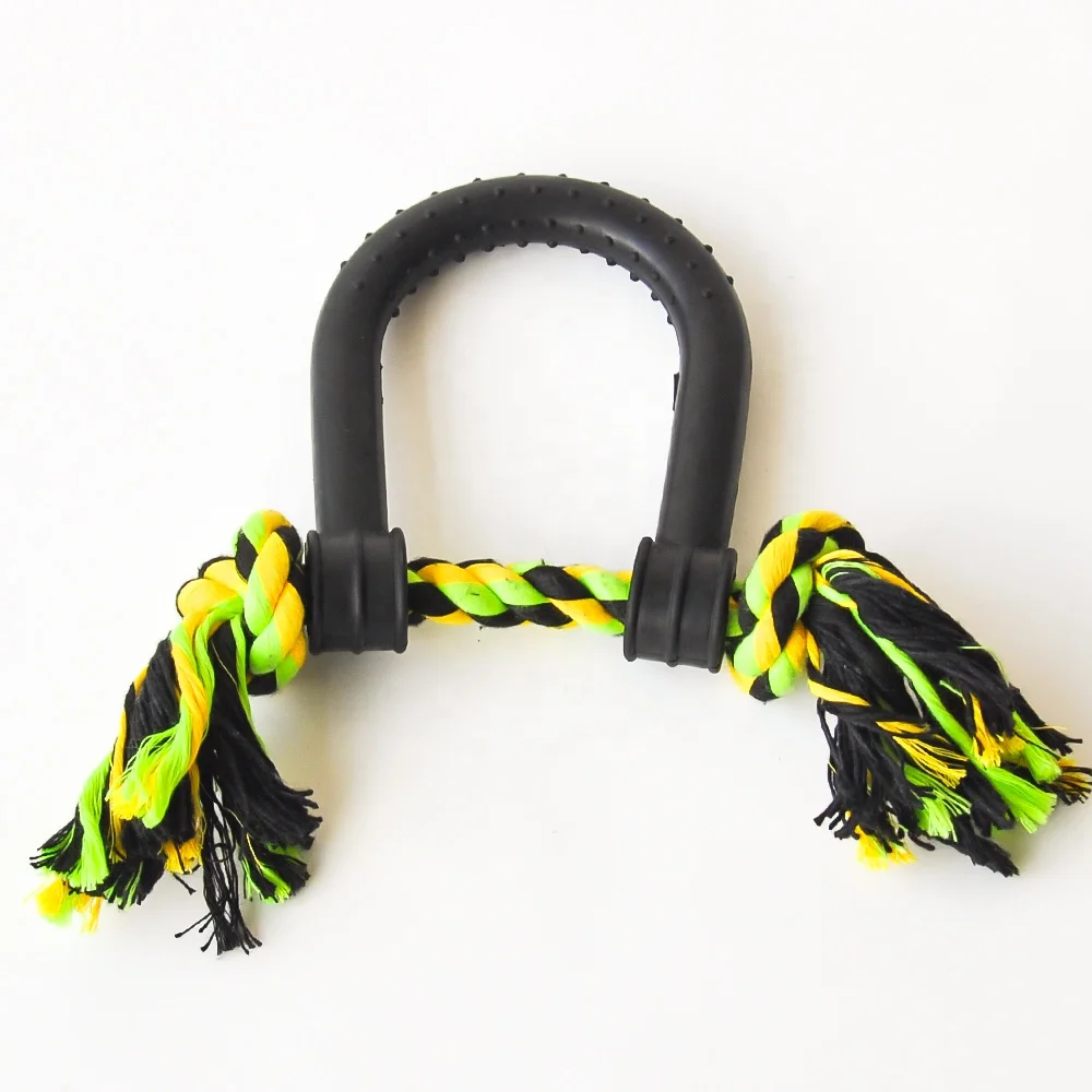 Eco-friendly Non Toxic Durable U Shape Rubber Pet Chew Toys Interactive Dog Training Toy for Outdoor and Indoor Playing