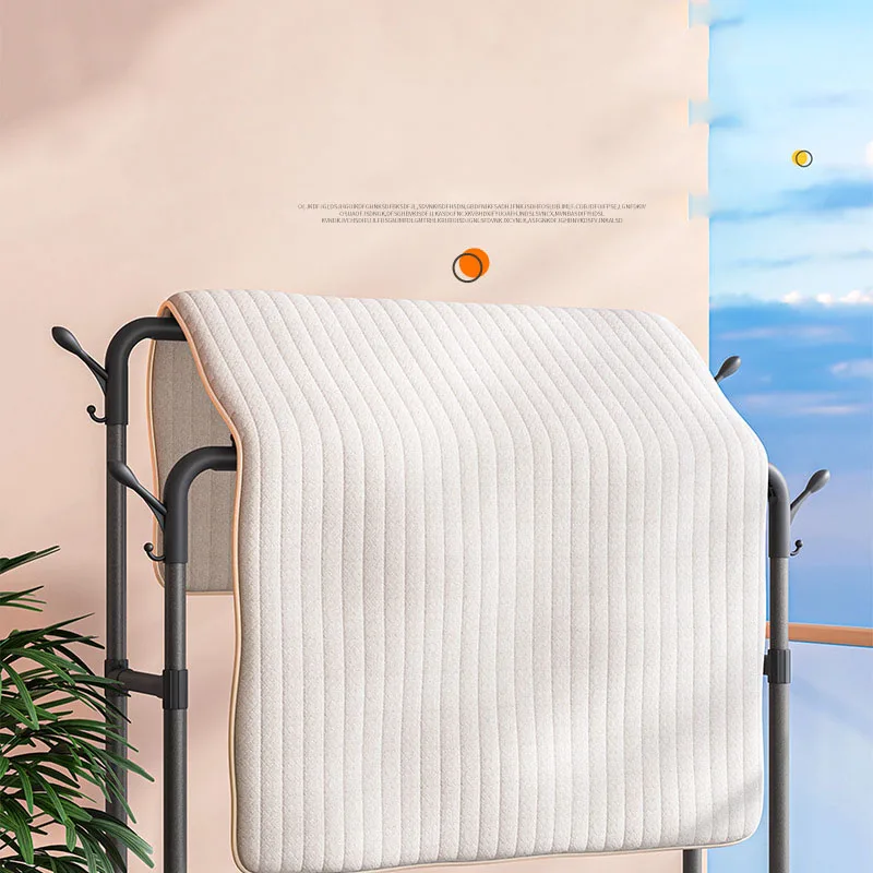 Wholesale custom Multi-functional Clothes Hanger Stand Storage Shelf double Rolling Hanging Clothes Rack