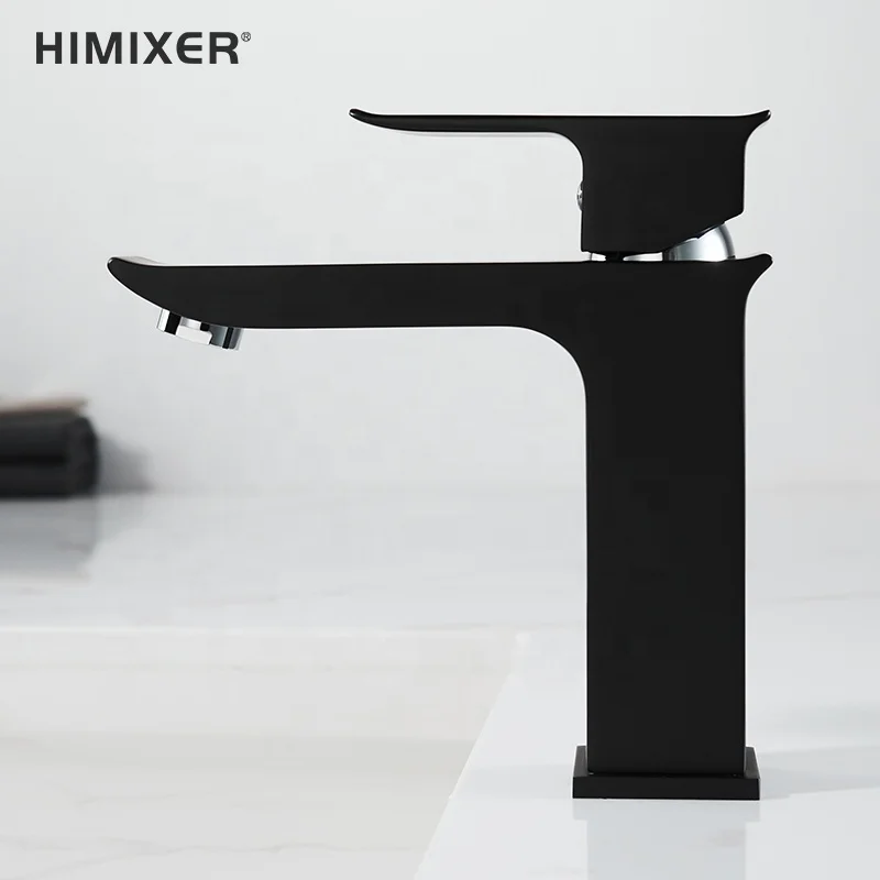 HIMIXER best contemporary matte black basin faucets single handle grifo lavabo wastafelkraan deck mounted brass water taps