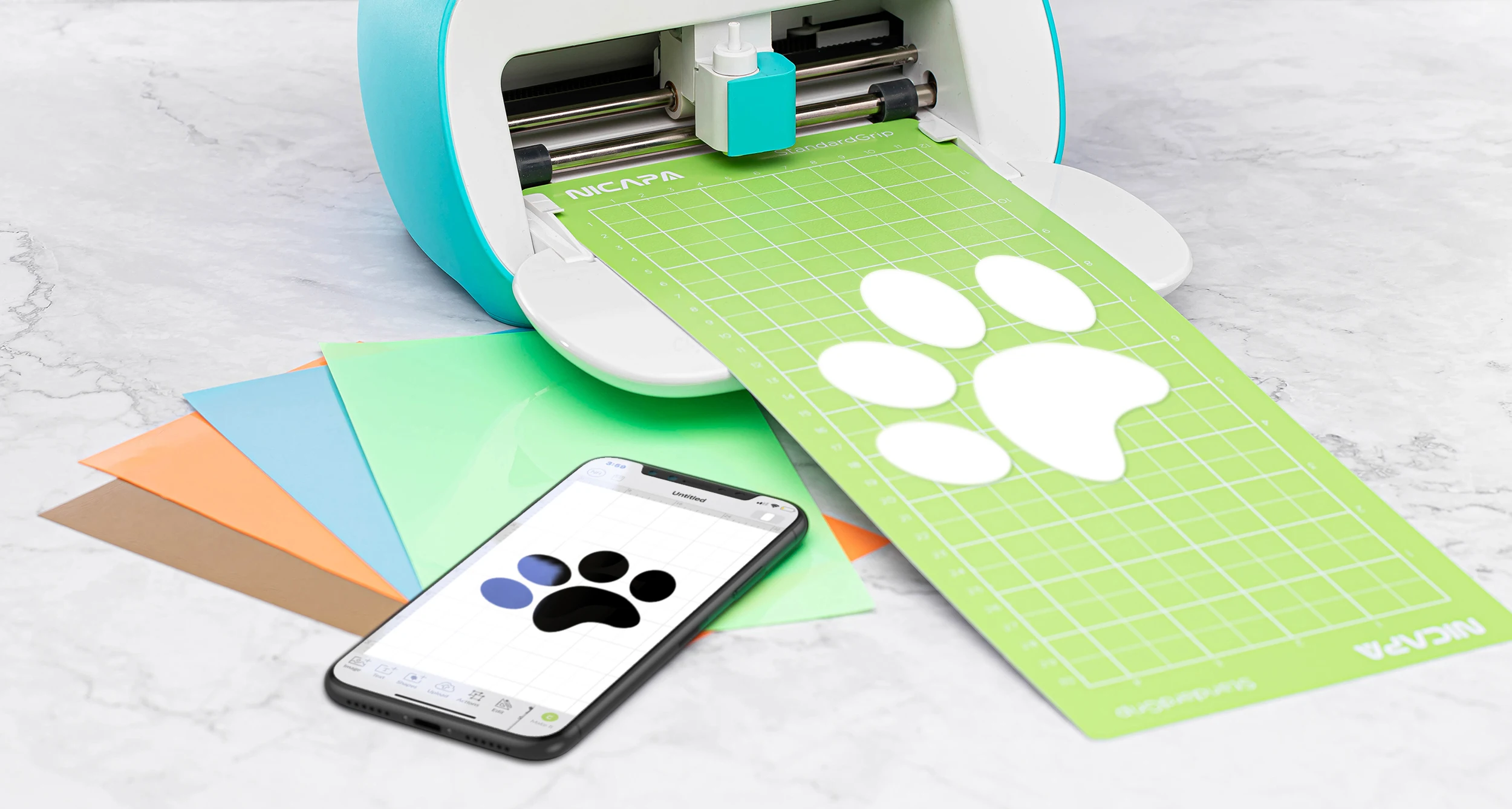 Nicapa Standard Grip Cutting Mat for Cardstock Plotter Cutter Adhesive Card Mats 4.5x12 inch 3 Pack