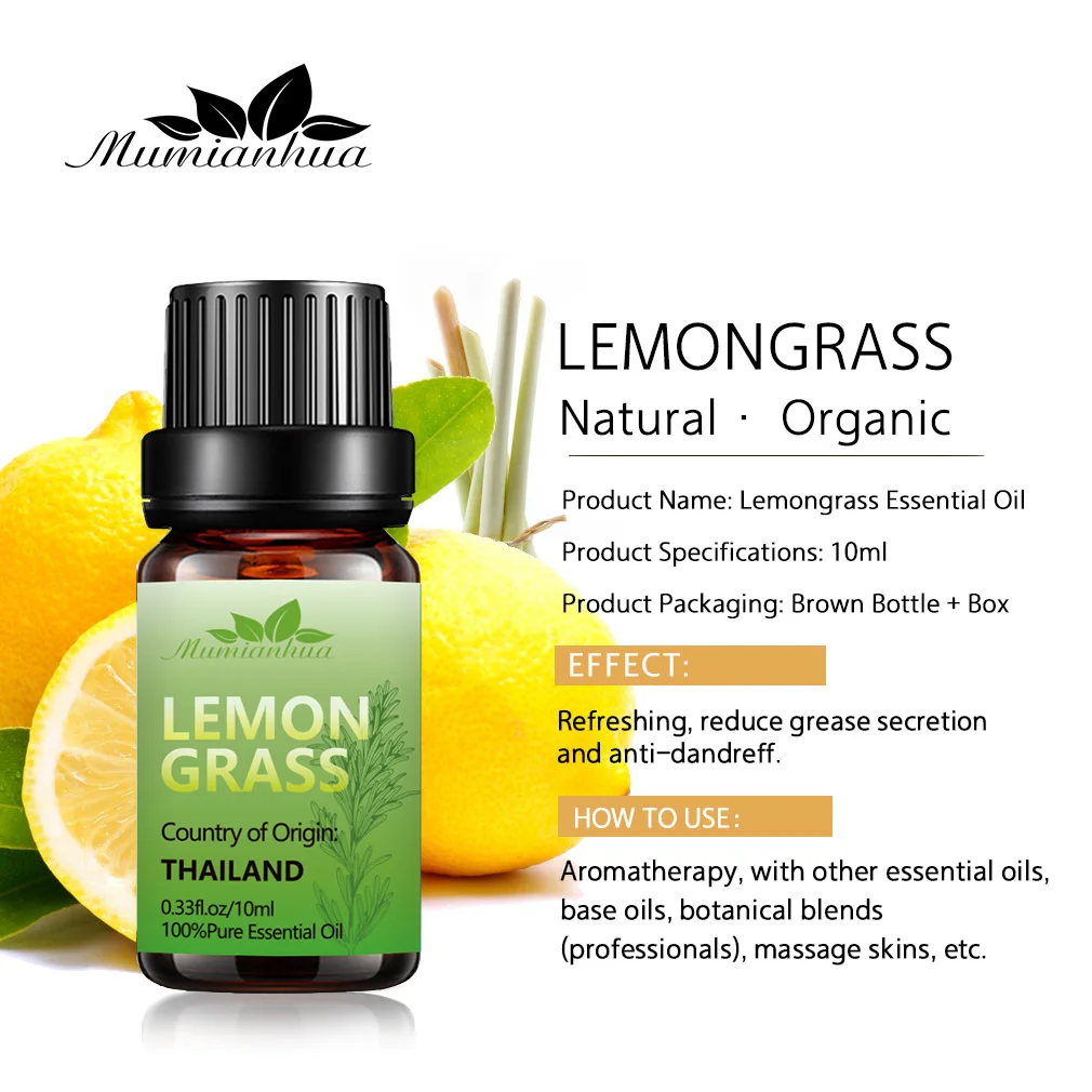 Pure natural aromatherapy Lemongrass essence and Lavender body Massage oil