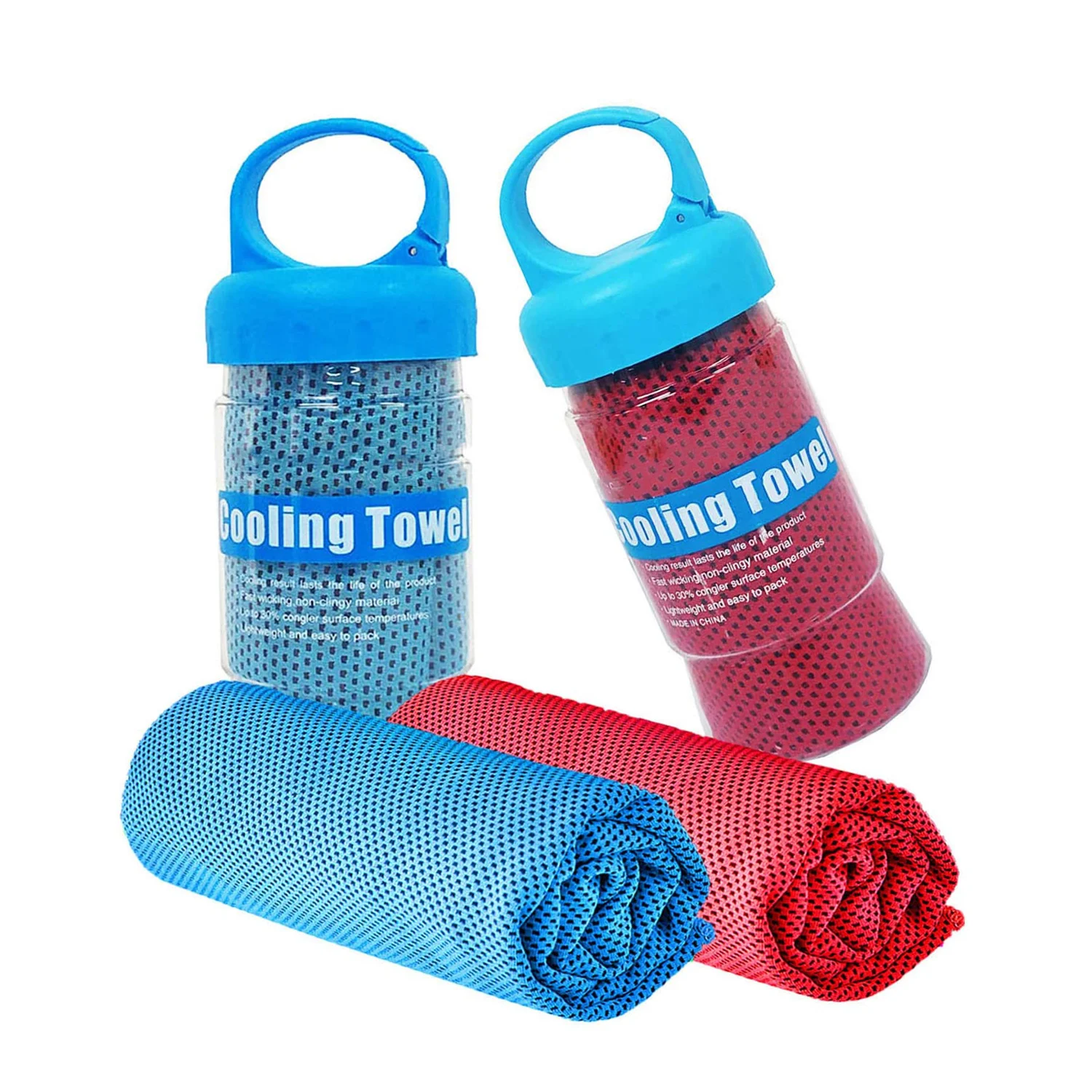 Wholesale polyester custom logo gym microfibre sport ice cooling towel in bottle