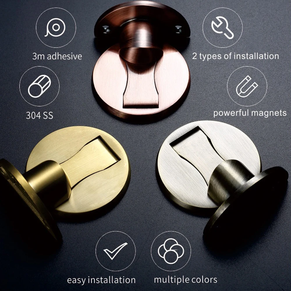 Strong Magnetic Powerful Door Suction Catch Sliding Door Stop Baby Safety Stainless Steel Door Stopper