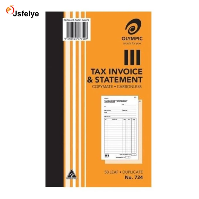 
Tax Invoice & Statement Books 50 Leaf Carbonless Duplicate 