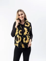 High Quality Ladies Sunflower Lamb Wool Fleece Sleeveless Vest
