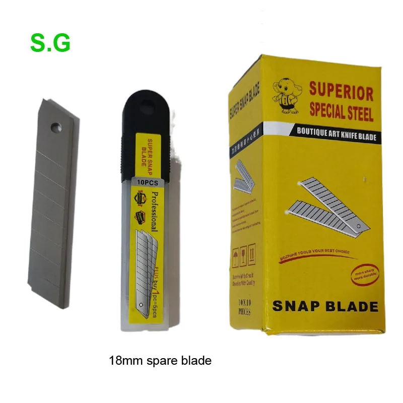Utility Knife with Non-Slip Rubber Handle easy Change Blade 10 Extra 18MM Blades Box Cutter
