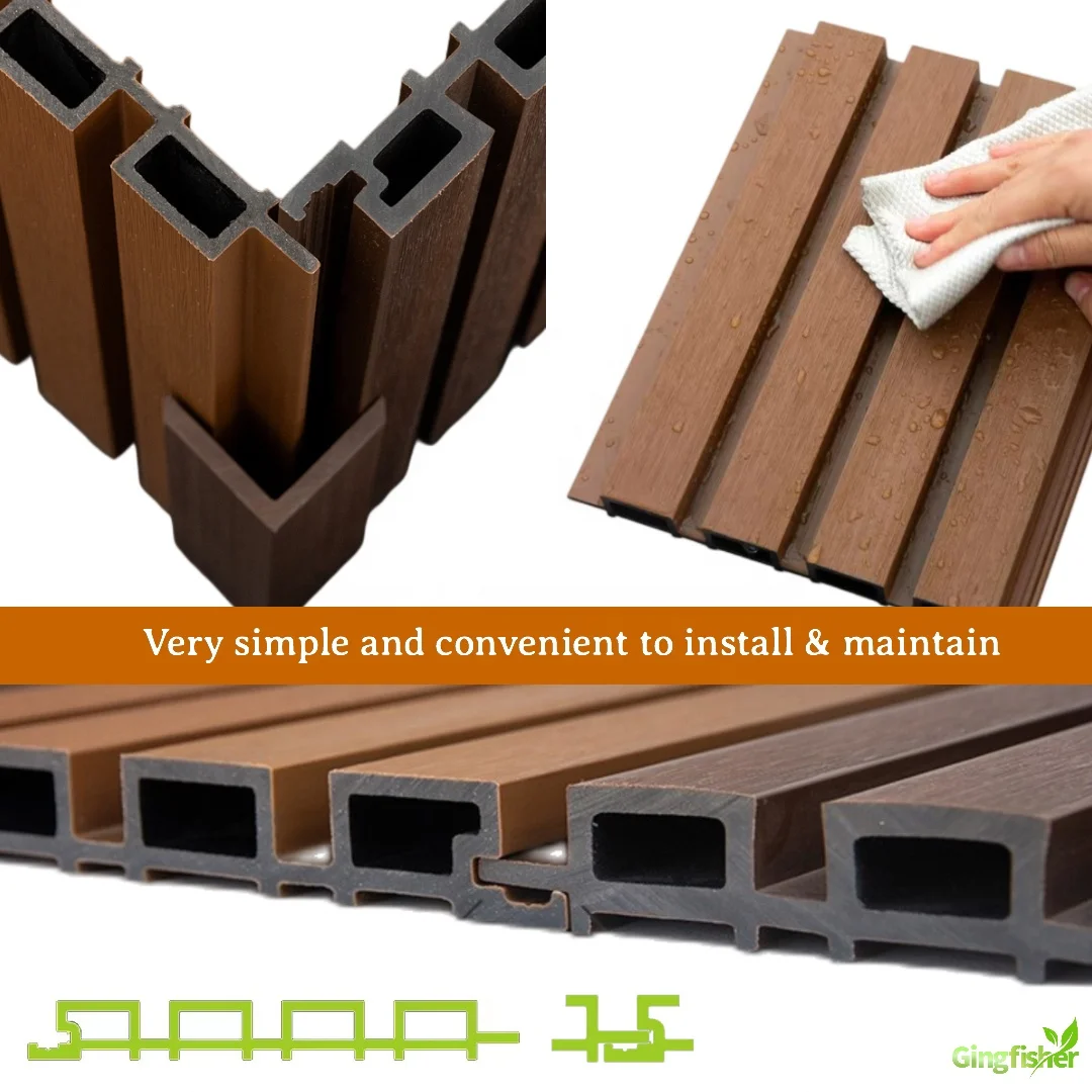 New Stylish External Waterproof 3D WPC Wall Panel Wall Cladding Exterior for Garden