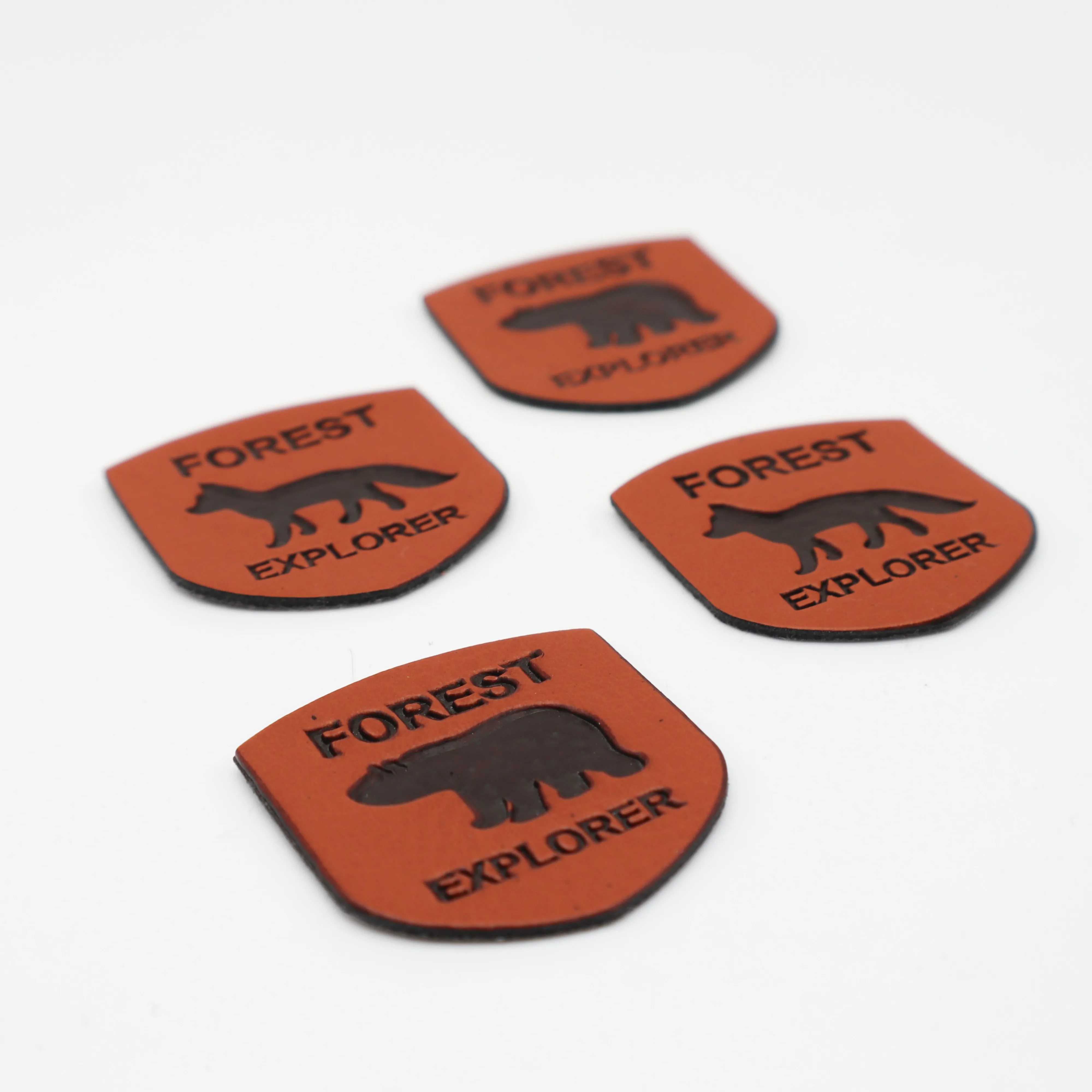 Customize Embossed Leather Patches Iron On Clothing Neck Logo Tag Jeans Label Women Bags Handbags