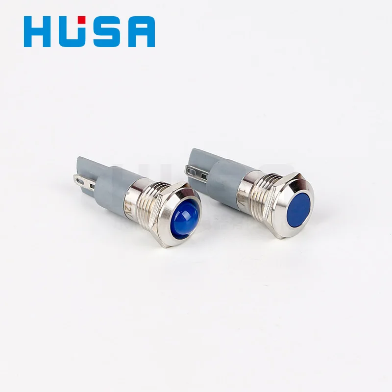 HUSA 12mm Metal Led Indicator Light Waterproof Signal Lamp Red Green Blue White Yellow Orange LED Industrial Indicator Light
