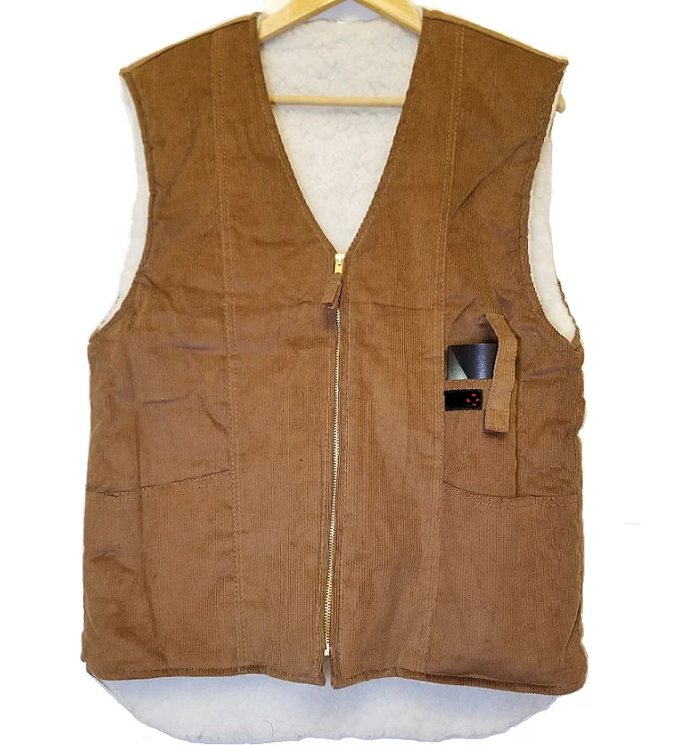 
Corduroy faux fur outdoor working vest 