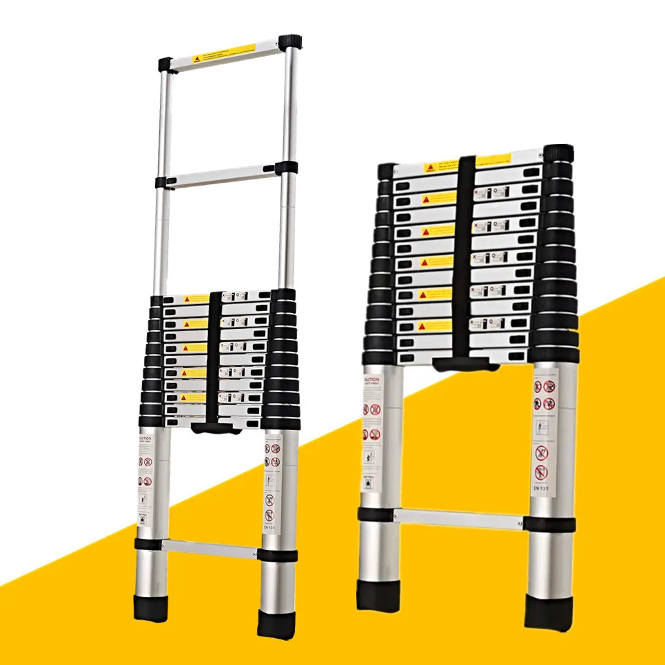 New Design 30cm 40cm Distance Retractable Cheap Low Price Aluminum Bamboo Telescopic Ladder