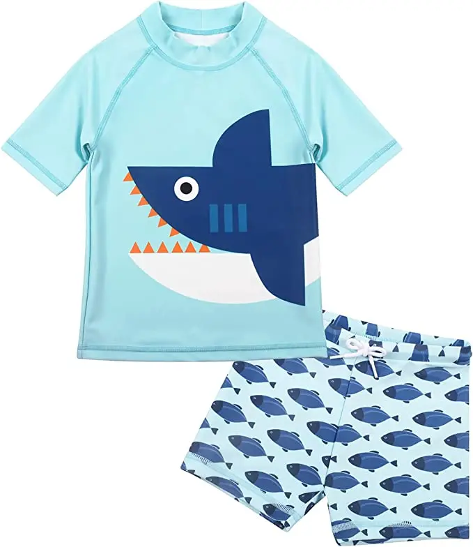 Custom 100% polyester sublimation printed baby boy bathing suit swimsuits & swim trunks