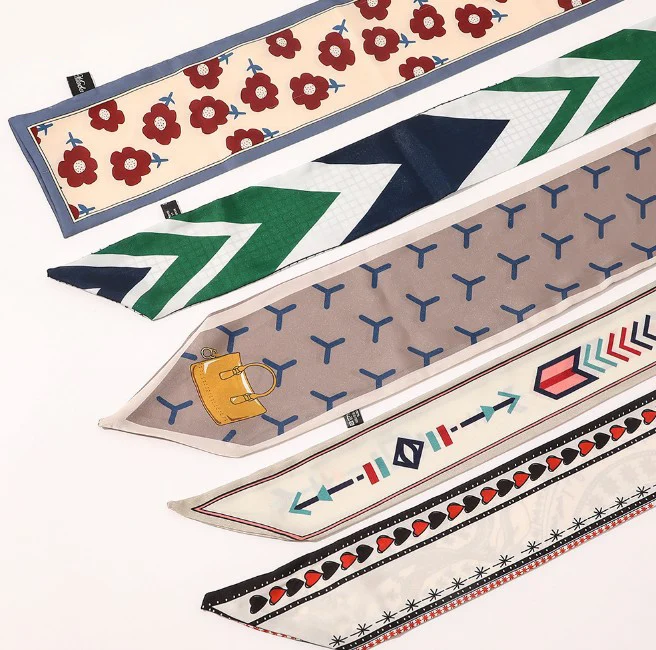 South Korean version of the new small scarf Spring and Autumn Double-sided Scarf Hair Band