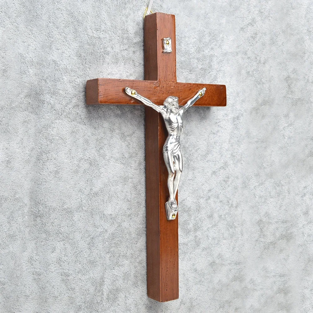 Catholic Wood Jesus 195mm Cross Small Religious Church Wall Decoration Crucifix