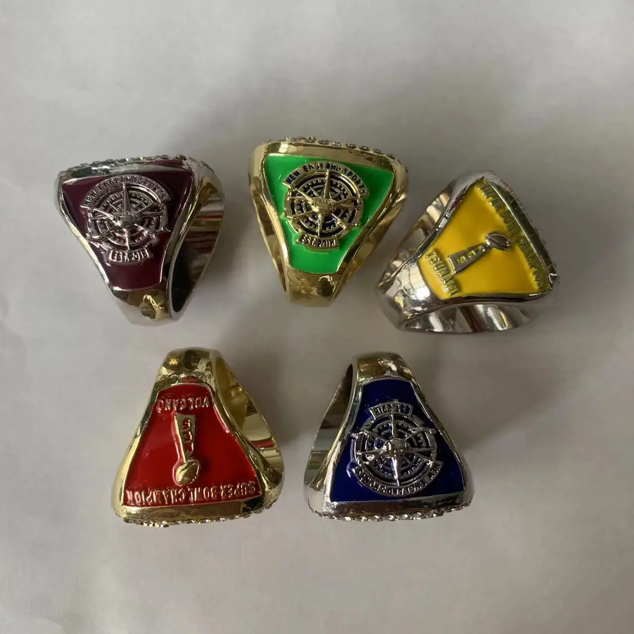 Мода Бостон Чемпионат мира по баскетболу кольцо из сплава Циркон инкрустированные мужские украшения