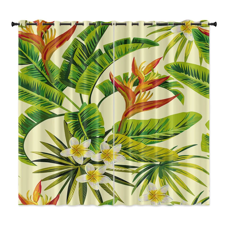 
Factory Hot Sell Custom Blackout Curtains Plant Printing Ready Made Curtain 