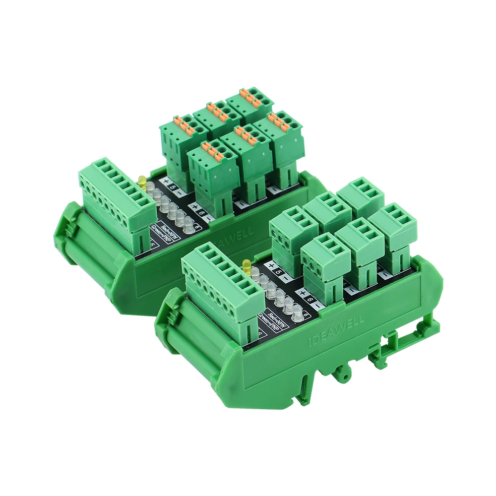 6-channel signal conversion board input spring screw wiring electrical proximity switch sensor terminal block NPN/PNP