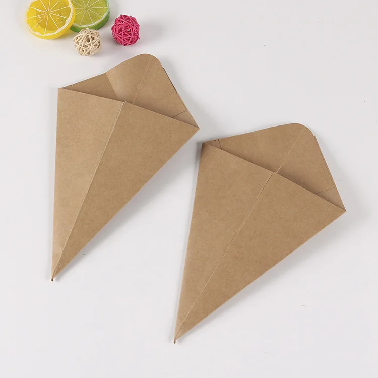 10oz/15oz/20oz Kraft Food Paper Packing Box French Fry Cone