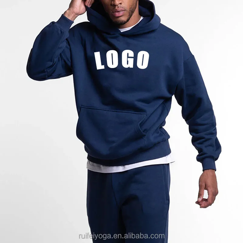 Custom Logo High Quality Oversized Blank Sweatsuit Heavyweight Sweatpants And Hoodie Set Unisex 2 Piece Outfit Tracksuit For Men