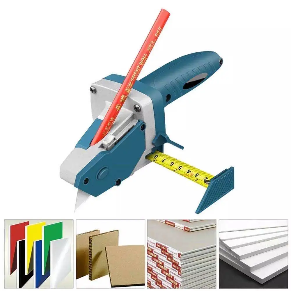 Многофункциональный инструмент для резки гипсокартона с измерительной лентой и универсальным ножом для плитки, коврового покрытия, пенопласта