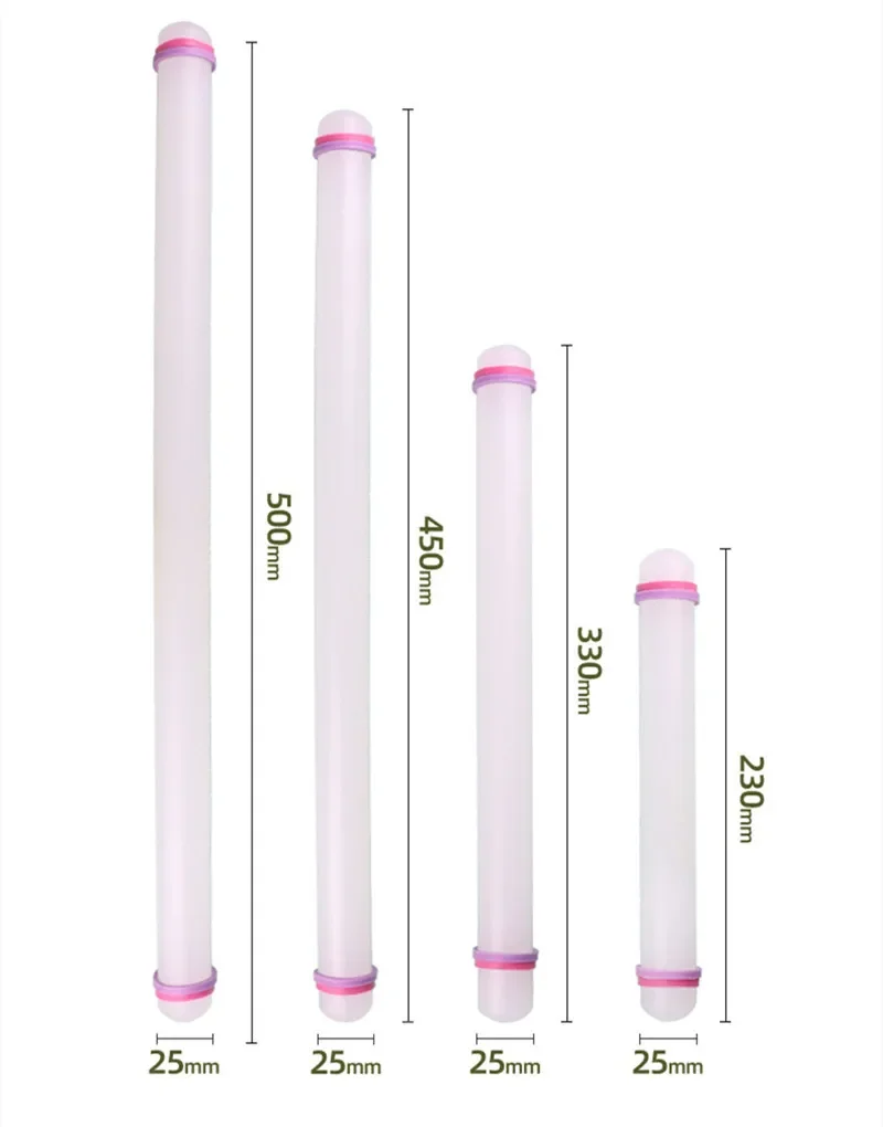 Non Stick Rolling Pin with Guide Rings Fondant Roller Cake Decorating Craft Baking Tool
