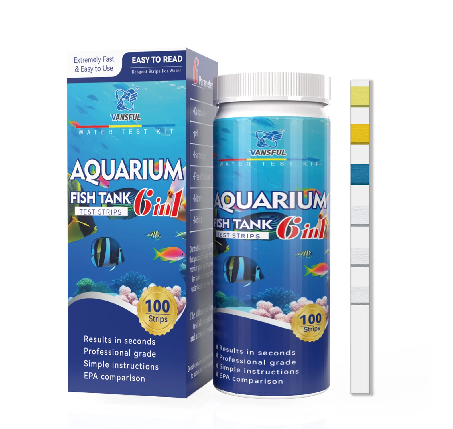 Alkaline water ph testing aquarium quality test kit  6 in 1 chlorine test