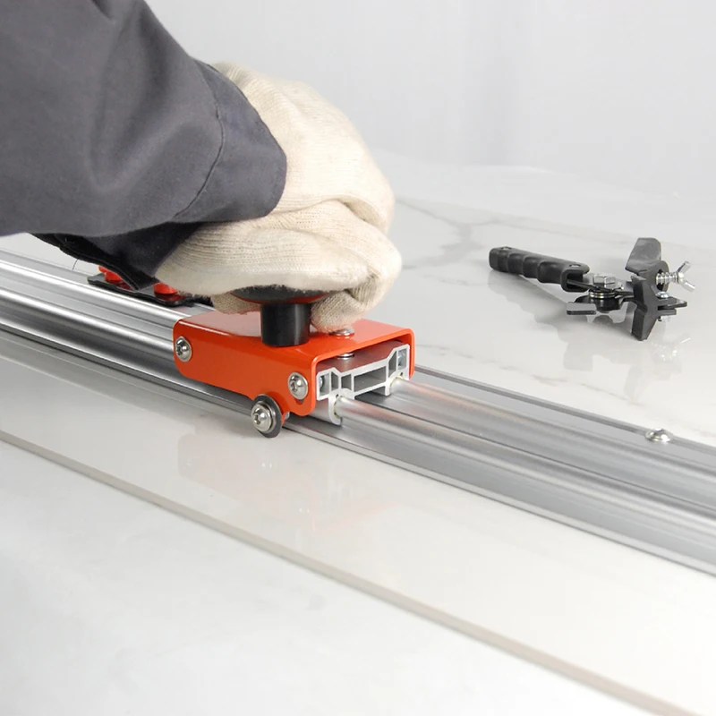 Tile Cutter for Large Format Tiles Rock Slab Manual Cutting Tool with Build-in Suction Cups Manual Push Knife