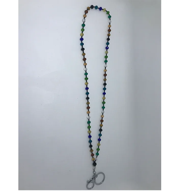 2022 New Arrive hand made crystal beads lanyards  with  metal lobster claw