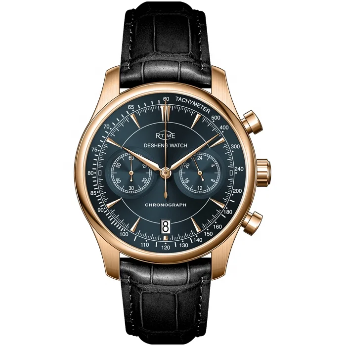 Custom mens luxury watch stainless steel Japanese chronograph branded watches