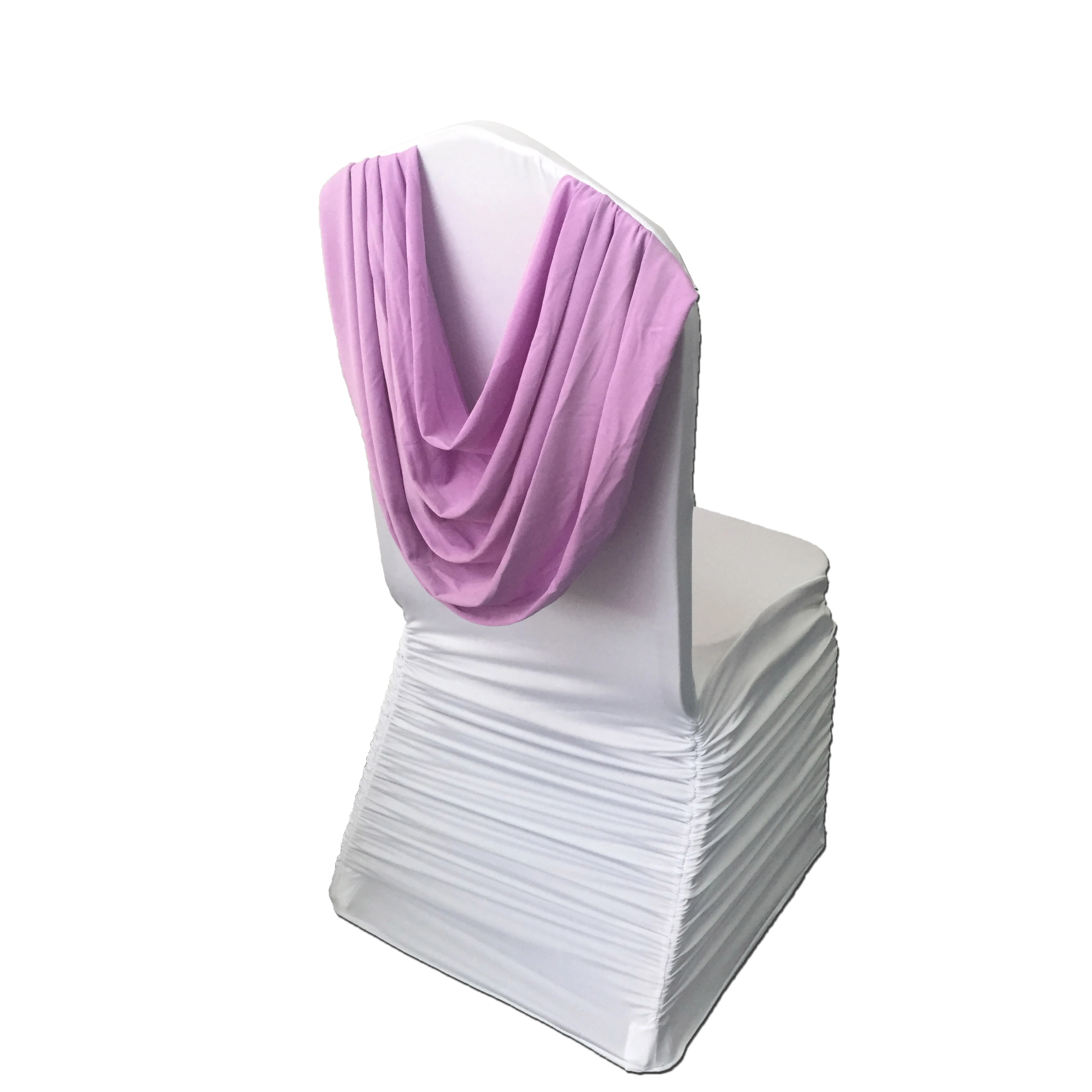 Cheap fashion spandex swag back ruffled wedding chair cover