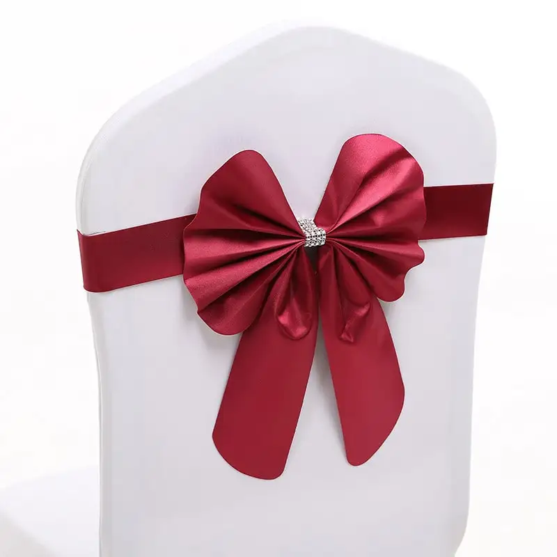 Свадебный отель банкет День рождения украшение бордовое свадебное кресло пояс спандекс