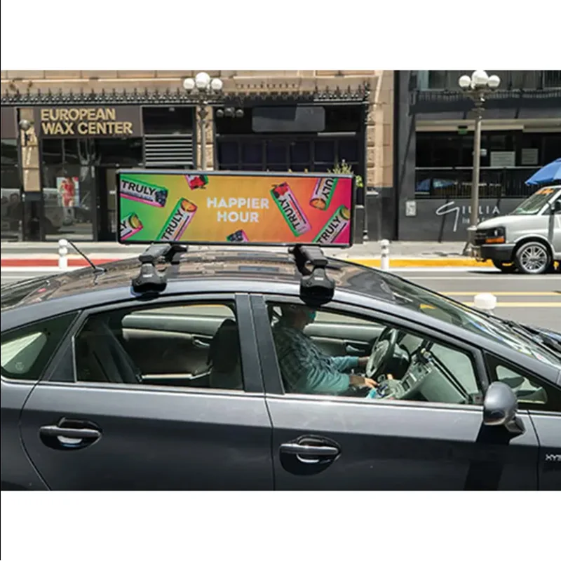 Car Rear Window p3.91 Transparent LED Display P2.5 High Definition Car Roof Taxi Top LED Display