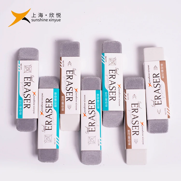 Factory Professional stationery pen ink Eraser custom sand Eraser for Gel pen and  ball ink pen