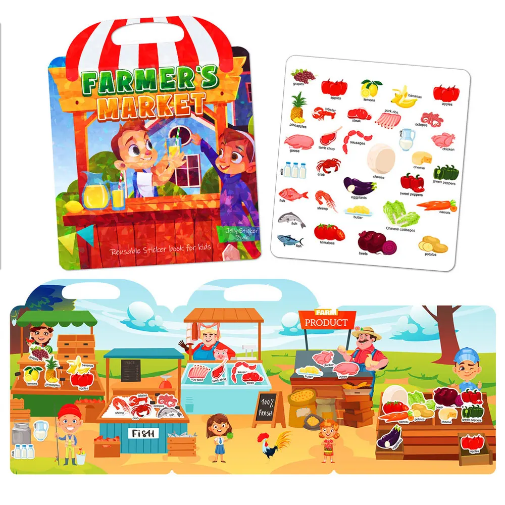 Fast Delivery Low MOQ Custom Printing NO Glue Sticker Activity Book For Preschool kindergarten Children DIY