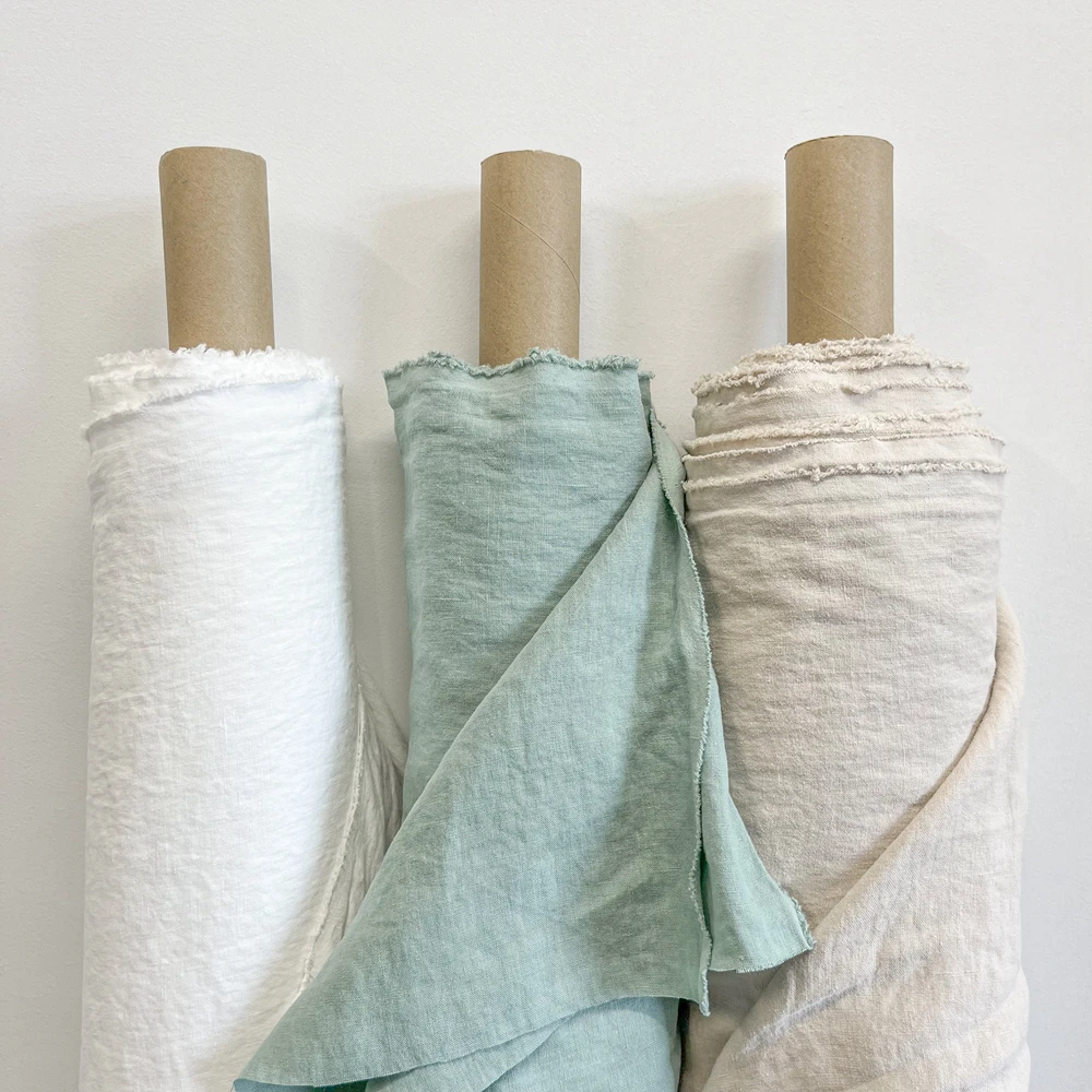 Factory competitive soft breathable blend clothing  pattern linen/cotton blend fabric  100% linen and linen blends