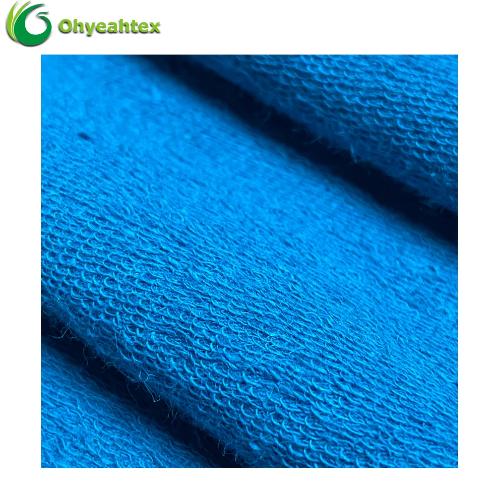 
Wholesale 4 Way Stretch Organic Spandex Hemp Organic Cotton Knitted Terry Fabric For Hoodie 