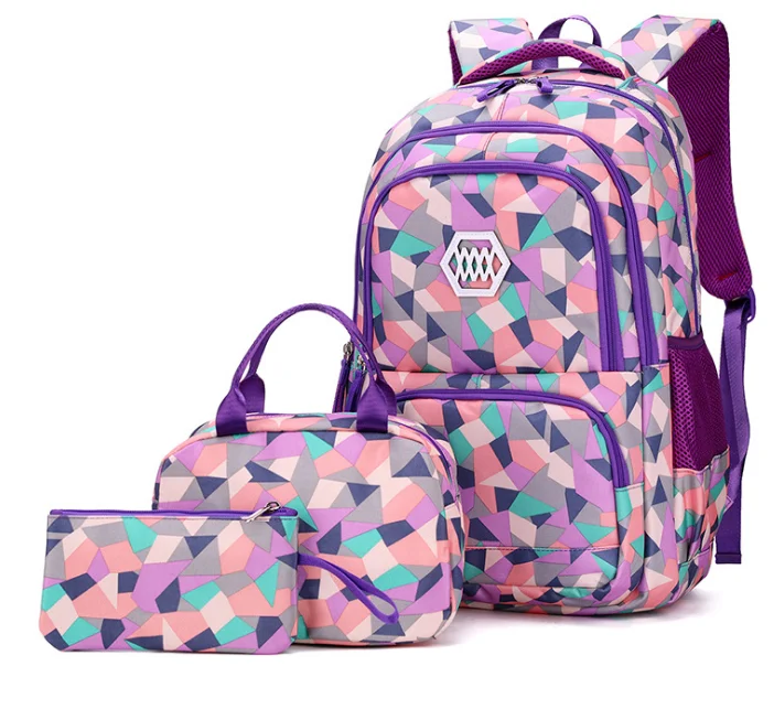 Cute School Bags  girls Travel Knapsack Teens 3pcs backpack set
