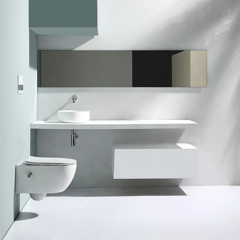 Домашняя Туалетная комната керамический безободковый настенный туалет с биде