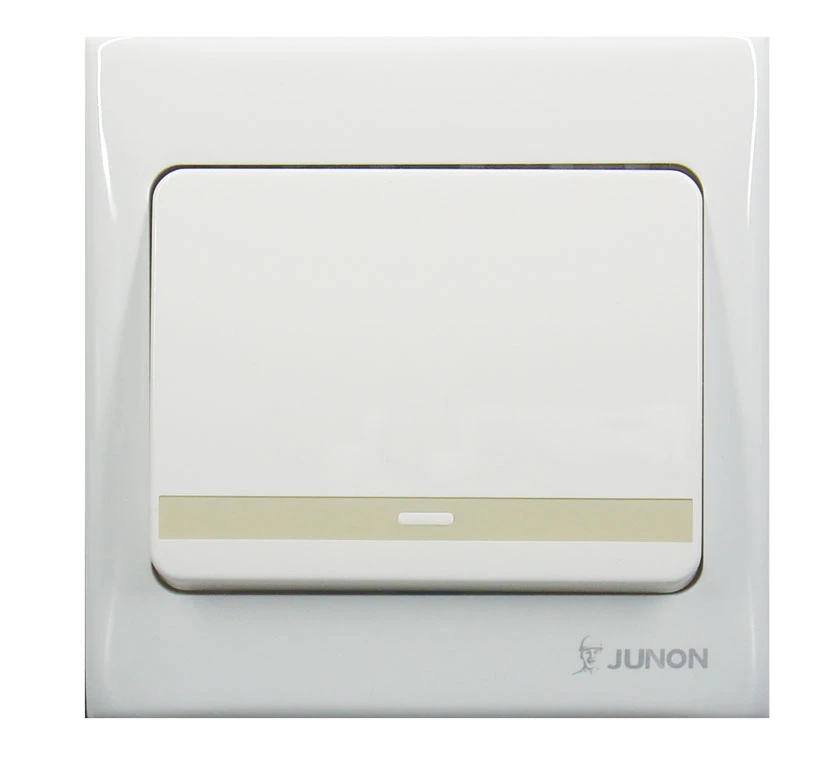 JUNON Hot Sell Switch Socket 3A Big button Door Bell with fluorescent light Electric Wall Switch