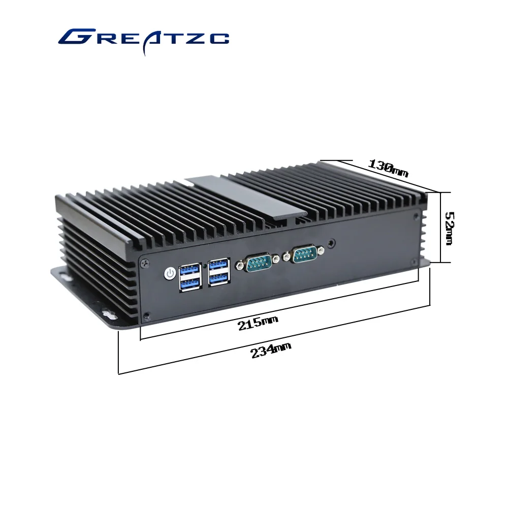 ZC-G13-6412DL J6412 CPU Mini PC Fanless Small Size With 2 RJ45 2 RS232 RS485 Mini PC