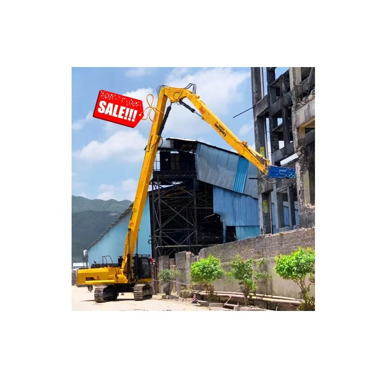 Three stage excavator Long reach boom And arm demolition boom with breaking hammer or hydraulic cutter