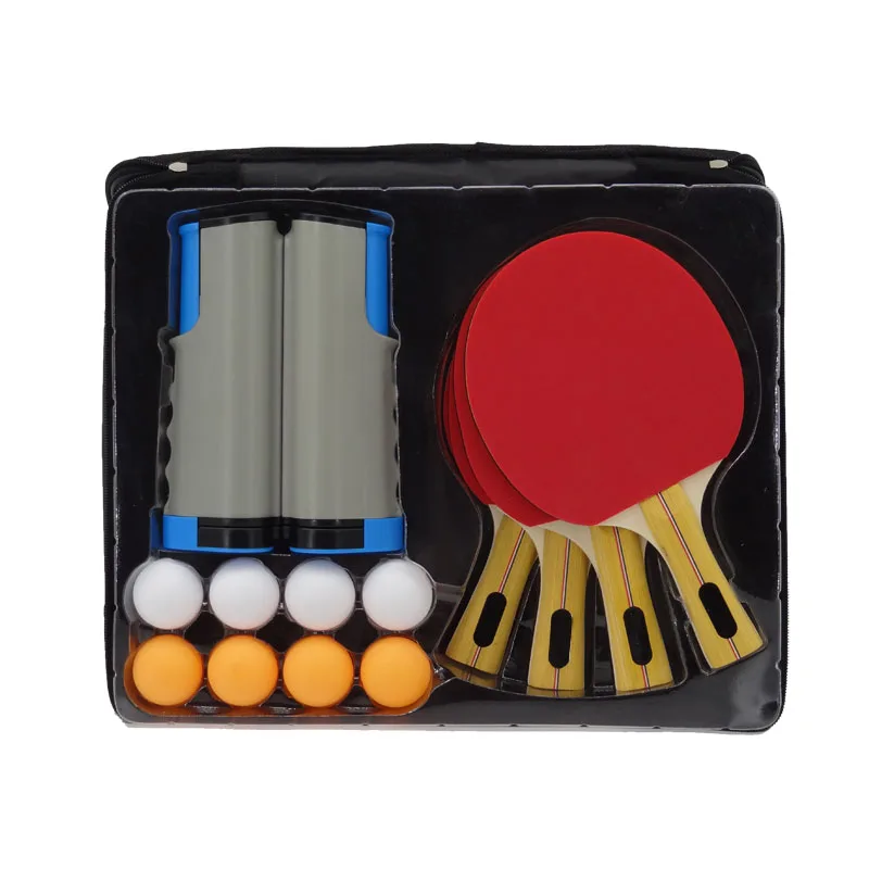 High quality Professional Table Tennis Racket Set Ping-Pong Bat 7-layer Wood Blade Elastic Rubber Soft Sponge
