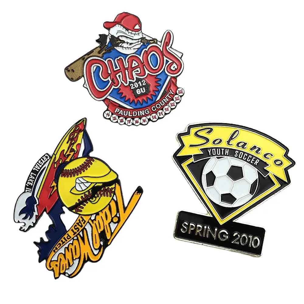 Custom anime metal hard enamel lapel football club logo sport pin badges art manufacture