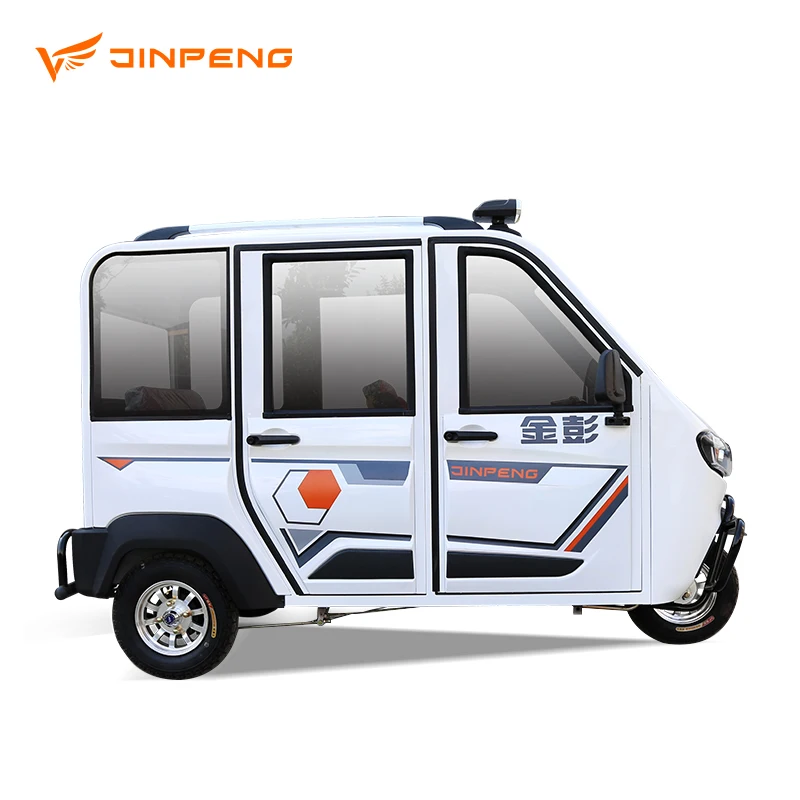 JINPENG 2023 CX Fully Enclosed 3-Wheel Electric Tricycle Hot Sale Mobility Scooter with 48v Voltage 1000w Power Cargo Rickshaw