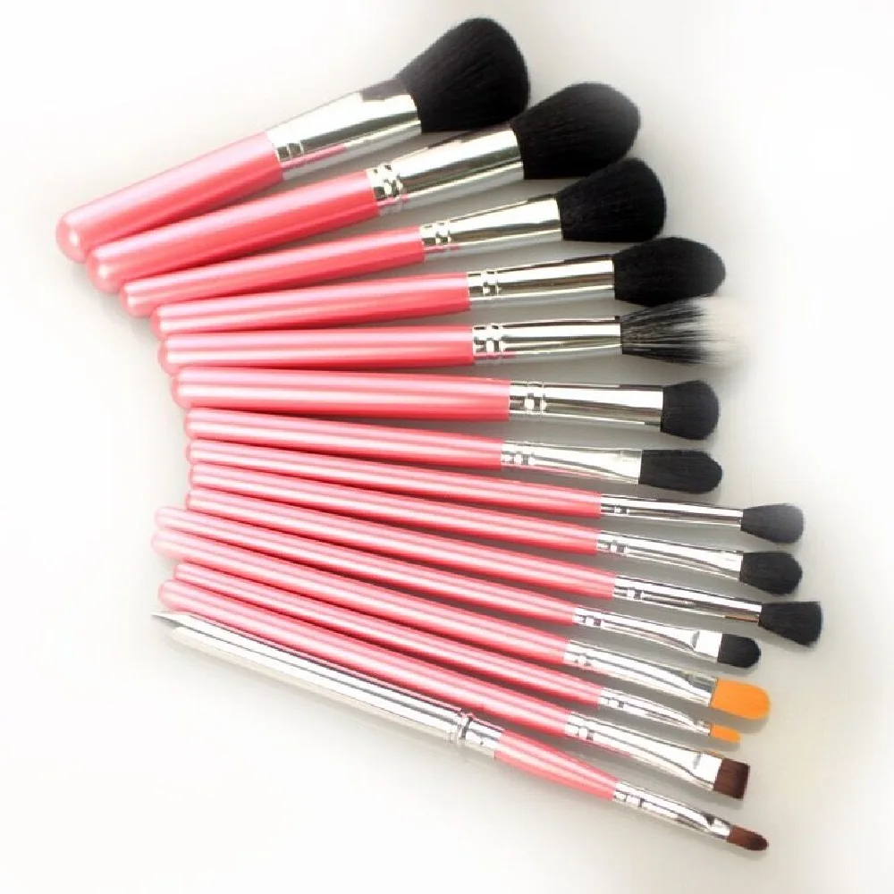 
15pcs Pink High Quality Beauty Cosmetic Brush Set Powder Foundation Blush Eyeshadow Lip Blending Makeup Brush Kit 
