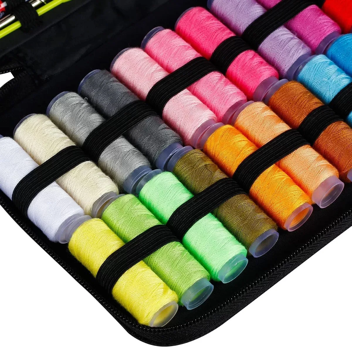 98 pieces of sewing kit accessories practical bag black zipper bag home travel mini travel sewing kit