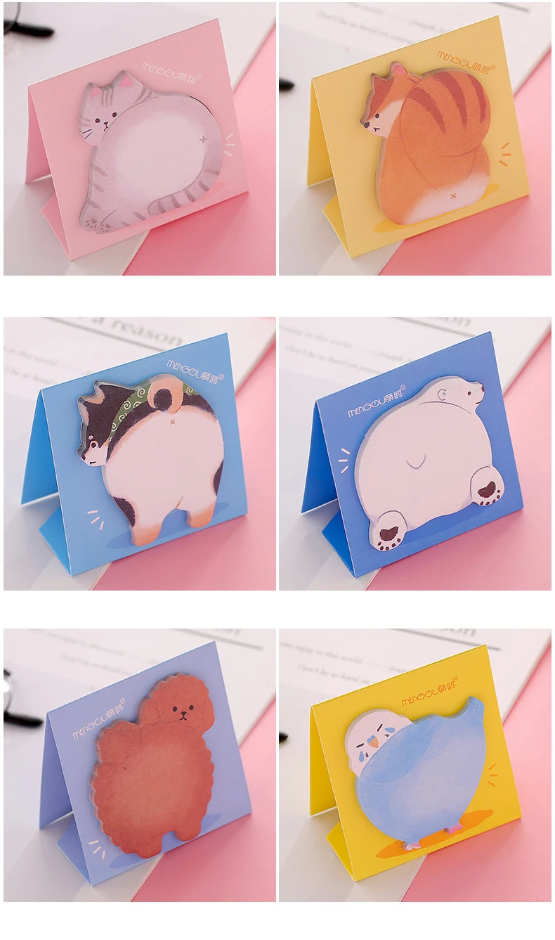 Stationery School Supplies Paper Stickers sticky memo pad animal shaped sticky notepad
