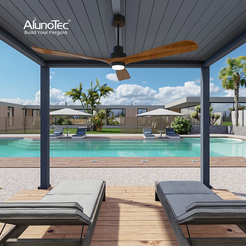 3x3 3x4 4x4 6x4m Factory Wholesale Modern Outdoor Bioclimatic Garden Aluminium Louvered Pergola