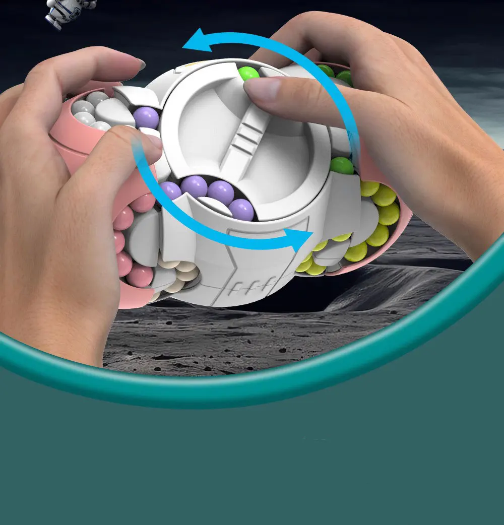 wholesale Relieve Stress Magic Cube Fingertip Top Toy Double Flip Handheld Puzzle Cube Magic Bean Spinner for Adults and Kids