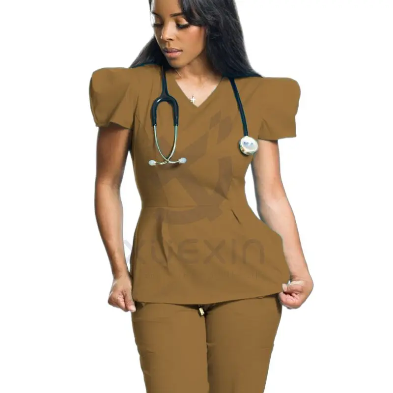 High Quality Nursing Hospital Work Wear Clothing Suits Women Scrubs Uniforms Short Sleeve Nurse Scrub Sets